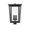Z-Lite Seoul 3 Light Outdoor Post Mount Fixture, Black & Clear 571PHXLS-BK - alternate 3